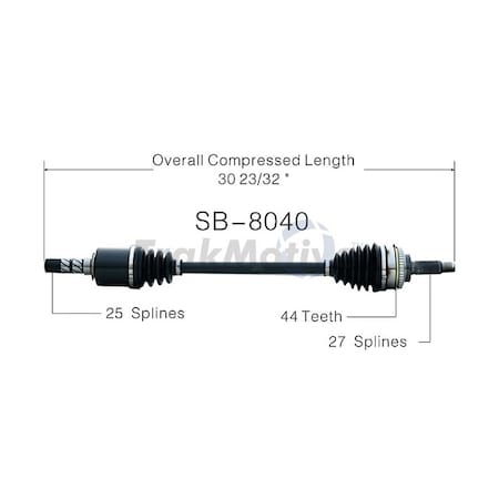 Surtrack Axle Cv Axle Shaft, Sb-8040 SB-8040